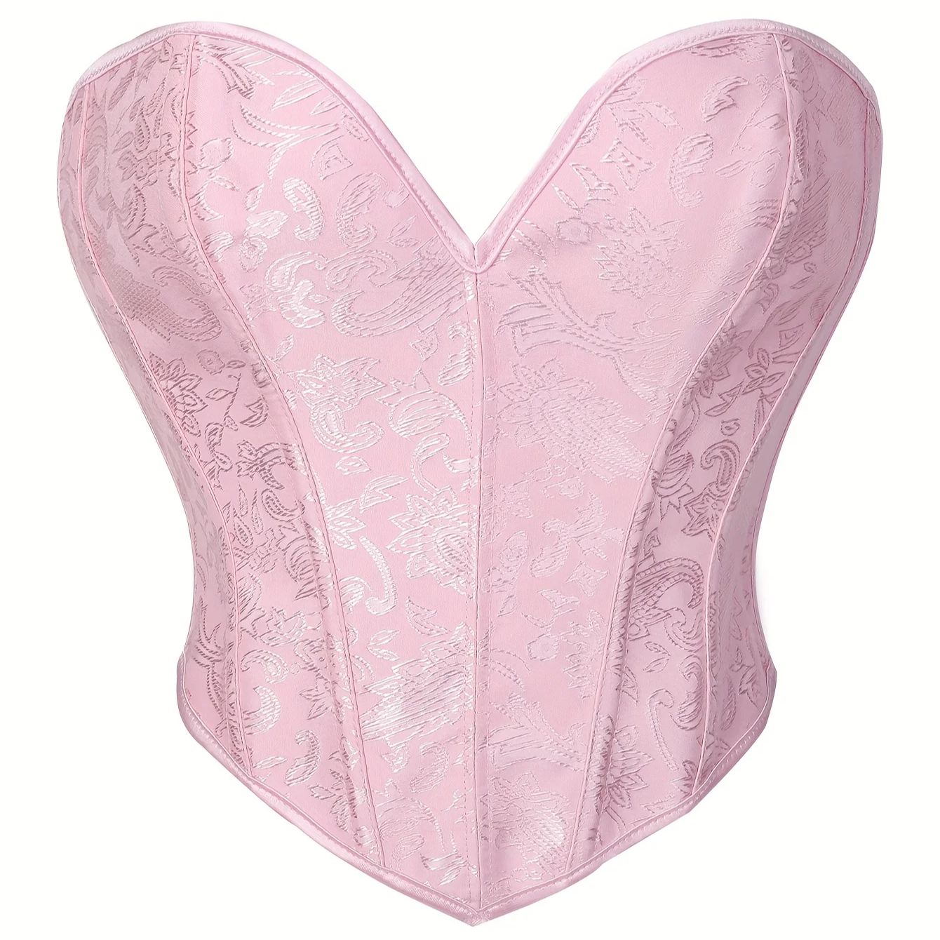 Strapless Bra Backless - Corset Rosa Gótico Vitoriano Feminino Vintage,