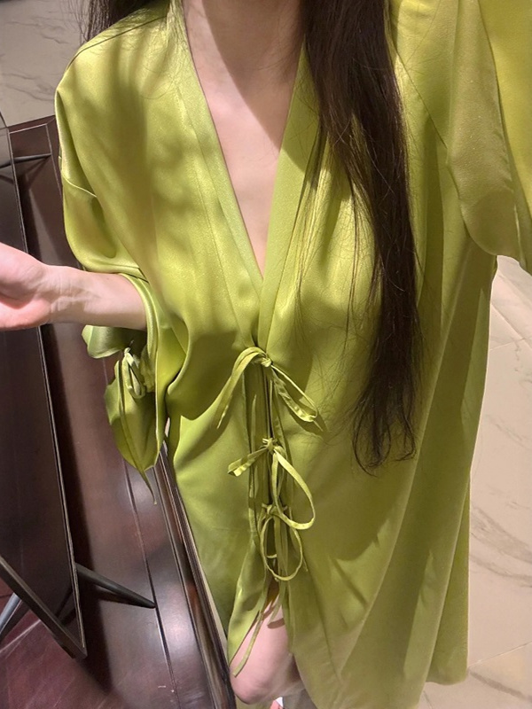 Robe Silk Women - Roupão Cardigã Aberto Feminino de Seda